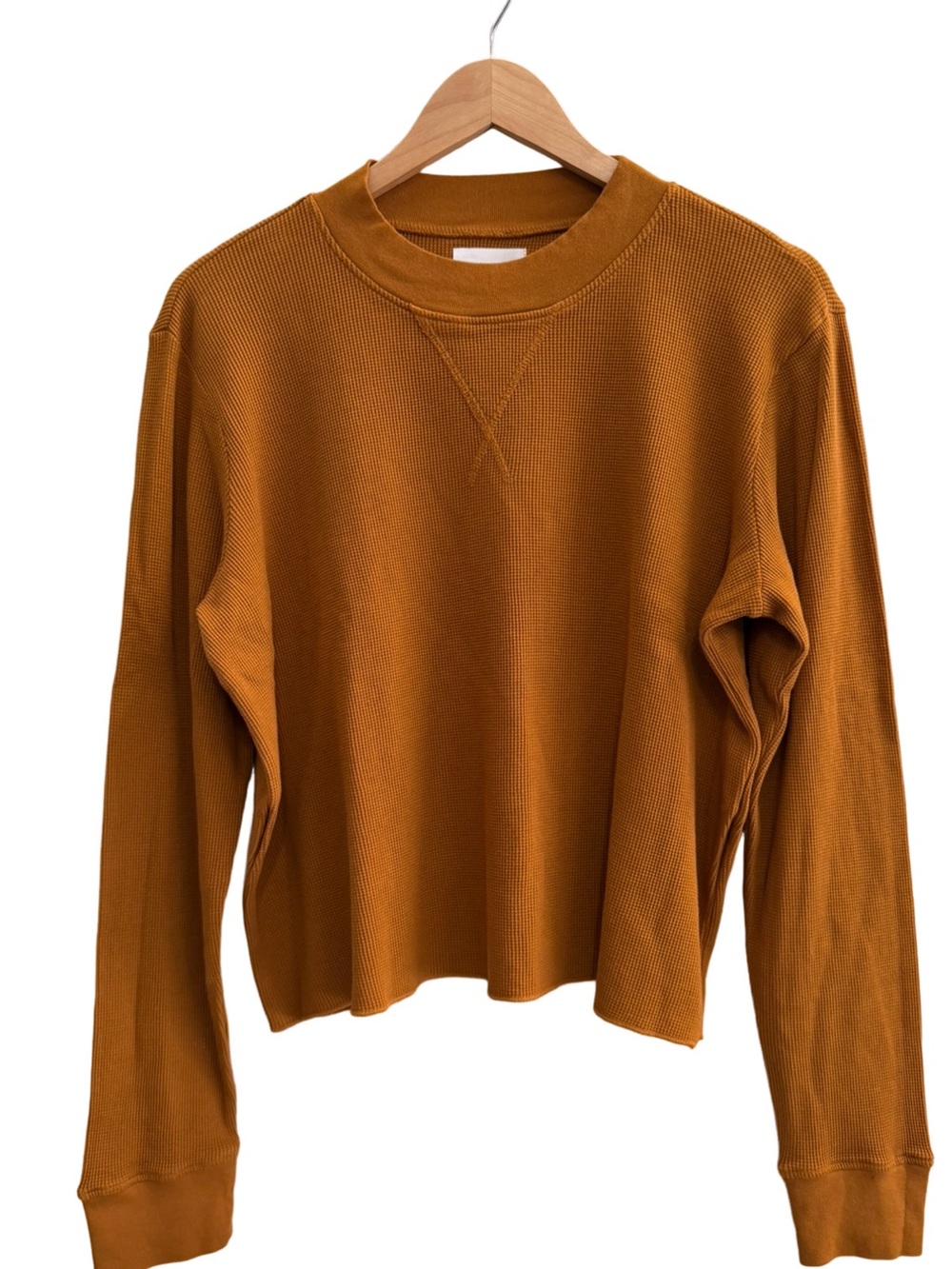 MATE the Label Organic Thermal Boxy Crop Top Orange Size Large